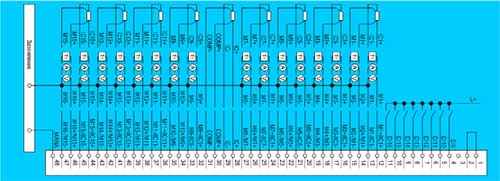 Правый фронтальный соединитель модулей FM 455C и FM 455S - схема